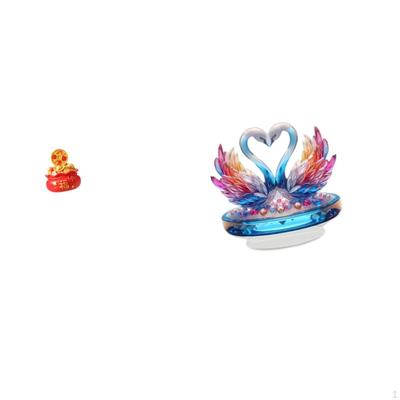 Festival Treasure Basin Swan Figurine Art Craft Ornament for Year Bedroom Housewarming Gift