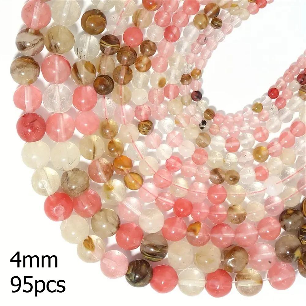 Ice Seed Watermelon Skin Bracelet Bead, Crystal Round Bead, Handmade Jewelry, Accessories, Semi-finished Products, Jewelry Materials