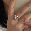 Trendy Flower Ring Delicate  Adjustable Finger Ring Fashion Party Jewelry Geometric Aesthetic Open Ring for Wedding Gift