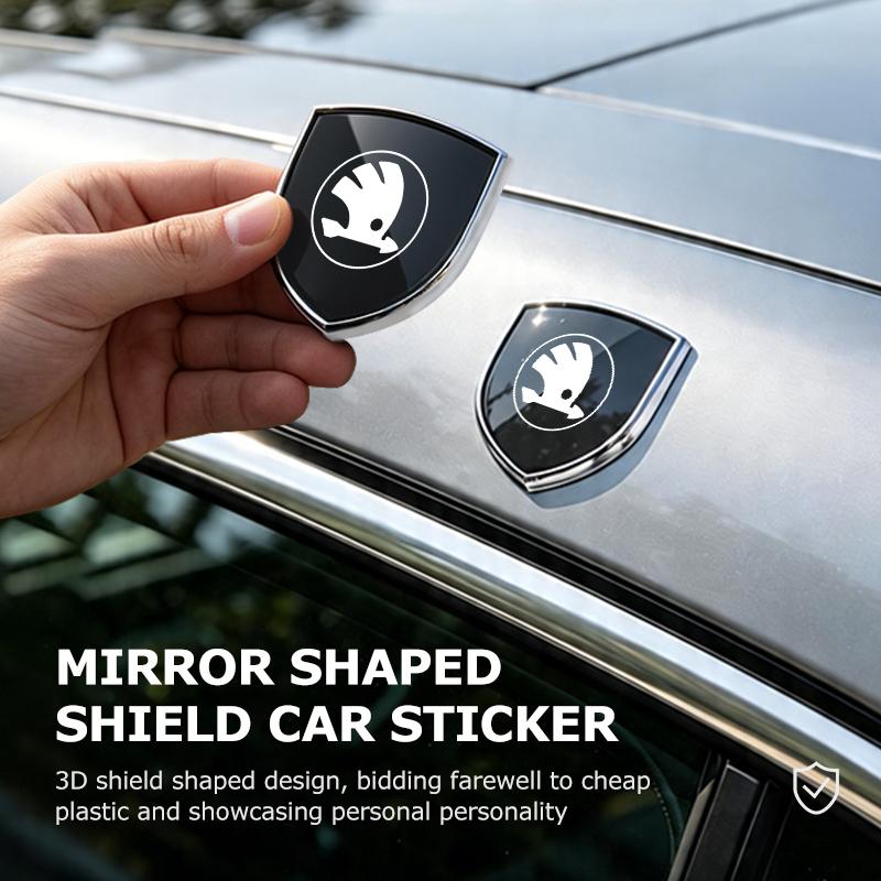 3D Metal Car Styling Shield Stickers Trunk Exterior Accessories For Skoda Rapid Octavia Derivative Enyaq-iV VisionS Yeti Scala ZA1