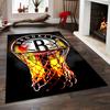 Brooklyn Nets Fire Basketball Design Non-slip rug suitable for living room and bedroom sofas