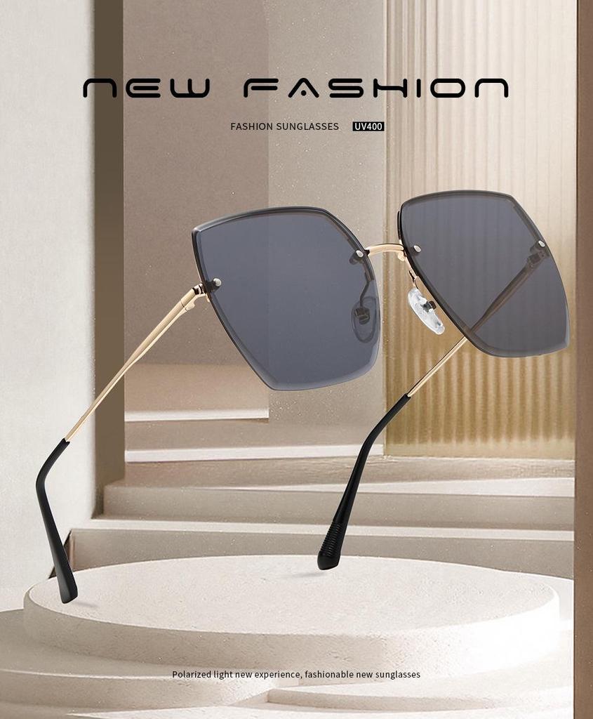 Women's Frameless Fashion Gradient Sunglasses - Sunshade & UV Protection