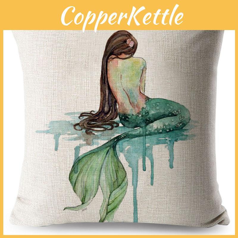 Luxurious Anime Cartoon Mermaid Pillow Cover For A Chic Sofa Living Square Pillow Case