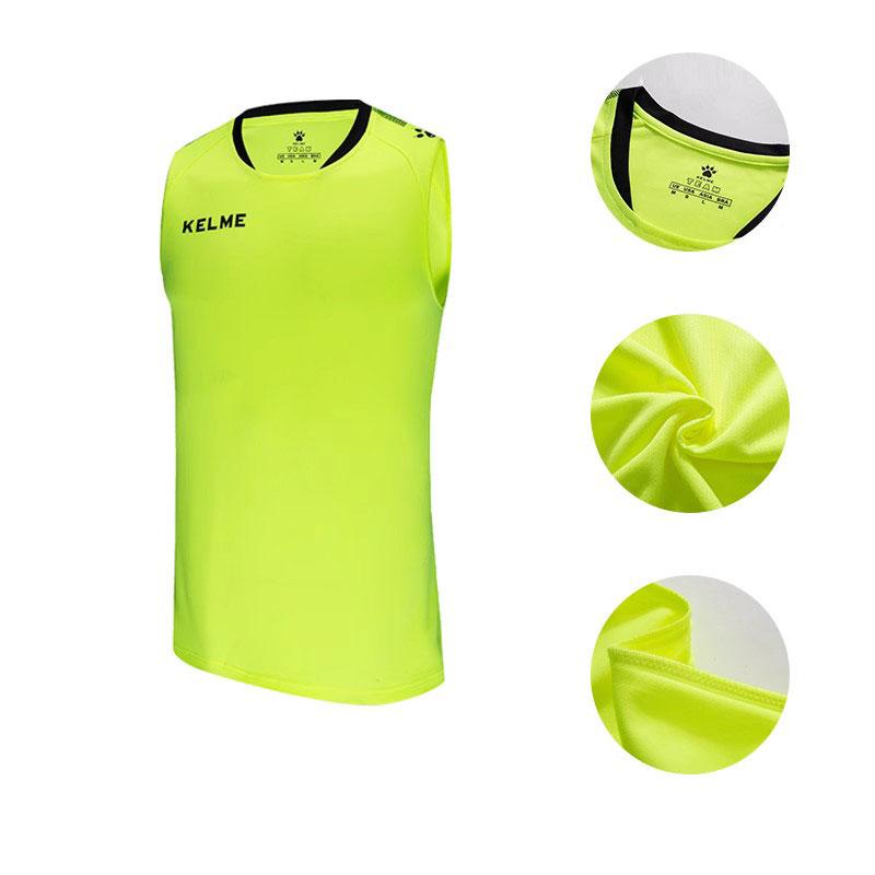 Kelme Herren Fußballweste Trainings-T-Shirt Ärmellos Sommer Sport-Tights Laufweste Fußballtrikots Fitness Schnelltrocknend 3891061 3XL