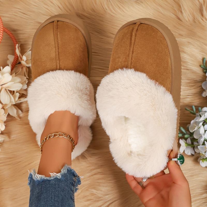 Mode 2025 Neue Hochwertige Damen Pelz Schnee Hausschuhe Wintermode Zuhause Plüschschuhe Leichte Wohnzimmerschuhe Beliebte Schuhe