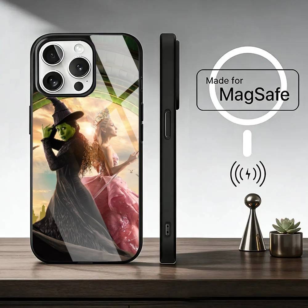 Wicked 12-Green P-Pink Phone Case For iPhone17,16,15,14,13,12,11 Plus,Pro Magnetic For Magsafe Wireless Charging
