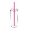 Portable Straw Cup 20oz Colorful Tritan Tumbler for Iced Coffee Juice Tea Milk Dishwasher Safe Drinkware Gift for Teens