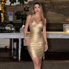 Luxury Sexy Low-Cut Bandage Bodycon Evening Gown for Women