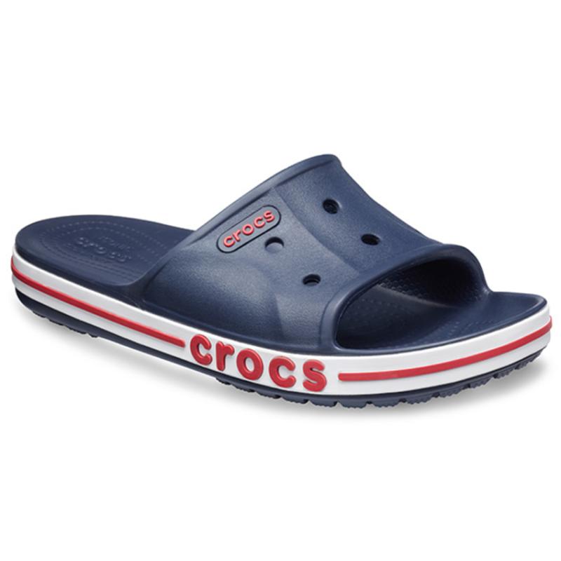 Crocs Bayaband Printed Logo Embossed EVA Silent Slippers Sandals Unisex Blue White Red