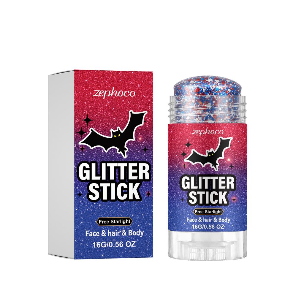 Halloween Glitter Makeup Stick Free Star Sparkle Rotating Sequin Stick for Face and Body Universal Ambiance