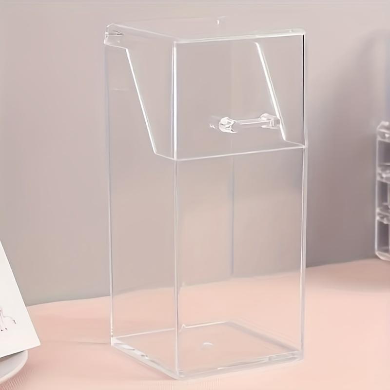 

One transparent storage box mask organizer acrylic pencil holder, suitable for tables with lids and dust-proof functions