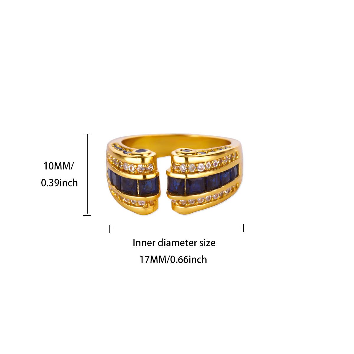 

Vintage Geometric Zircon Open Rings For Women Men Stainless Steel Gold Color Finger Ring 2025 New Fashion Wedding Couple Zircon