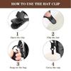 2Pcs Metal Plastic Hat Clip Textile Strap for Firm Hat Attachment Lightweight for Hat Retention Wind Proof Design