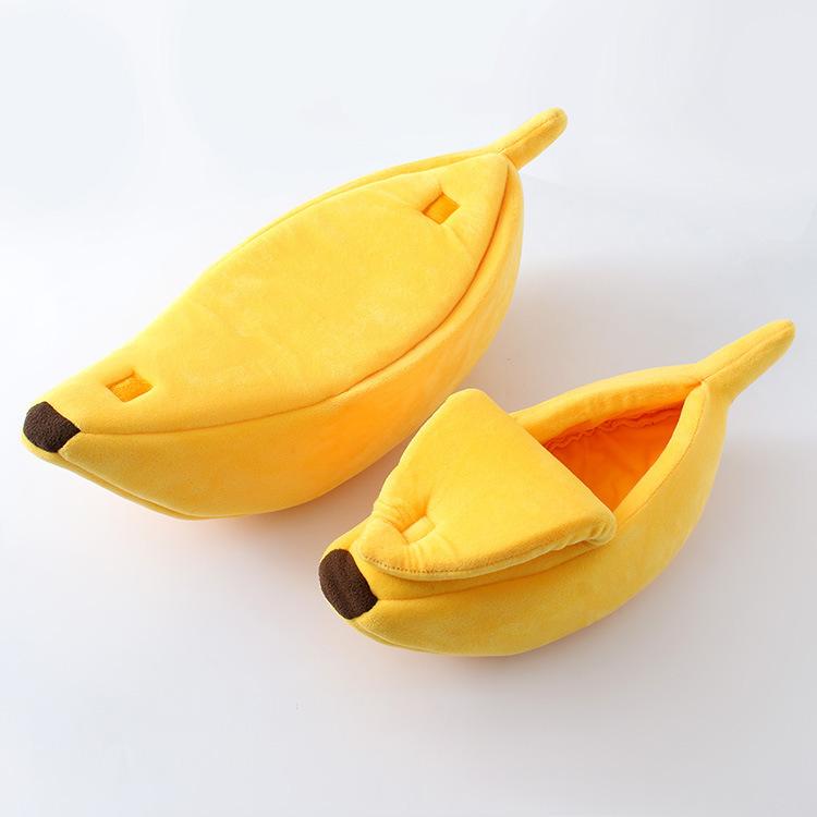

Banana Cat Bed Cute Cozy Cat Mats House Warm Puppy Kittens Cushion Kennel Cat Supplies Portable Pet Supplies for Small Dogs S-40X15X10cm жёлтый