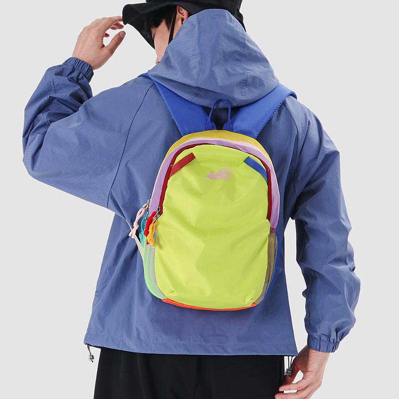 Schoolbag Outdoor Dopamine Sports Backpack Women's 1011 New Contrast Color Versatile Travel Bag Trend Brand Lightweight Mountaineering Backpack