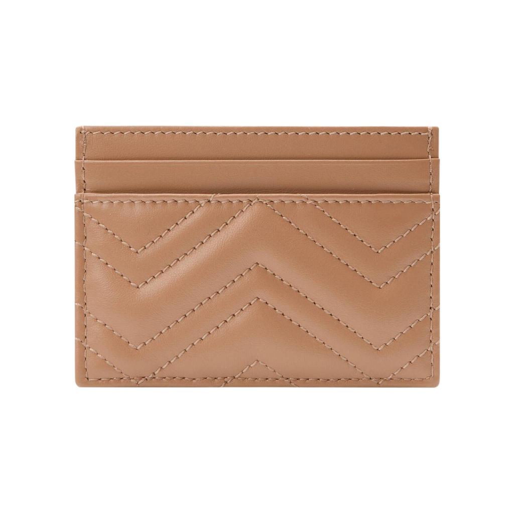 Gucci GG Marmont Matelassé Leder Kartenetui in Beige Für Unisex Tägliche Nutzung