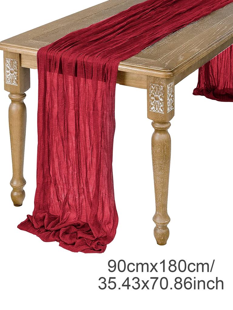 Semi-Sheer Gauze Table Runner Sage Cheesecloth Table Setting Dining Vintage Wedding Party Christmas Banquets Arches Cake Decor