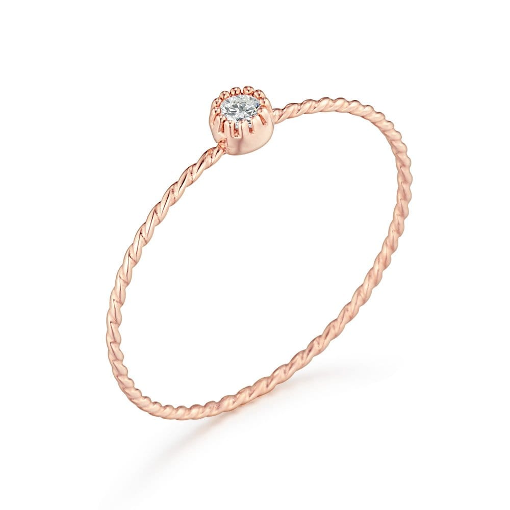 14K Delo White Zircon Ring