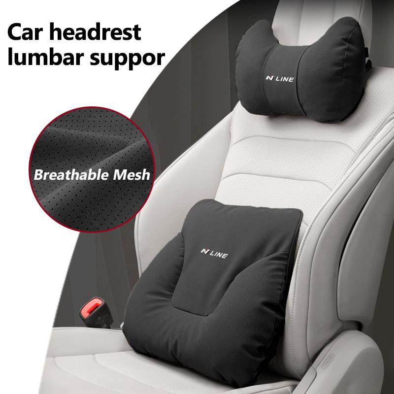 Car Neck Pillow Headrest Protector Lumbar Support Backrest Cushion For Hyundai N LINE i30 i20 Sonata Accent Tucson Elantra Azera