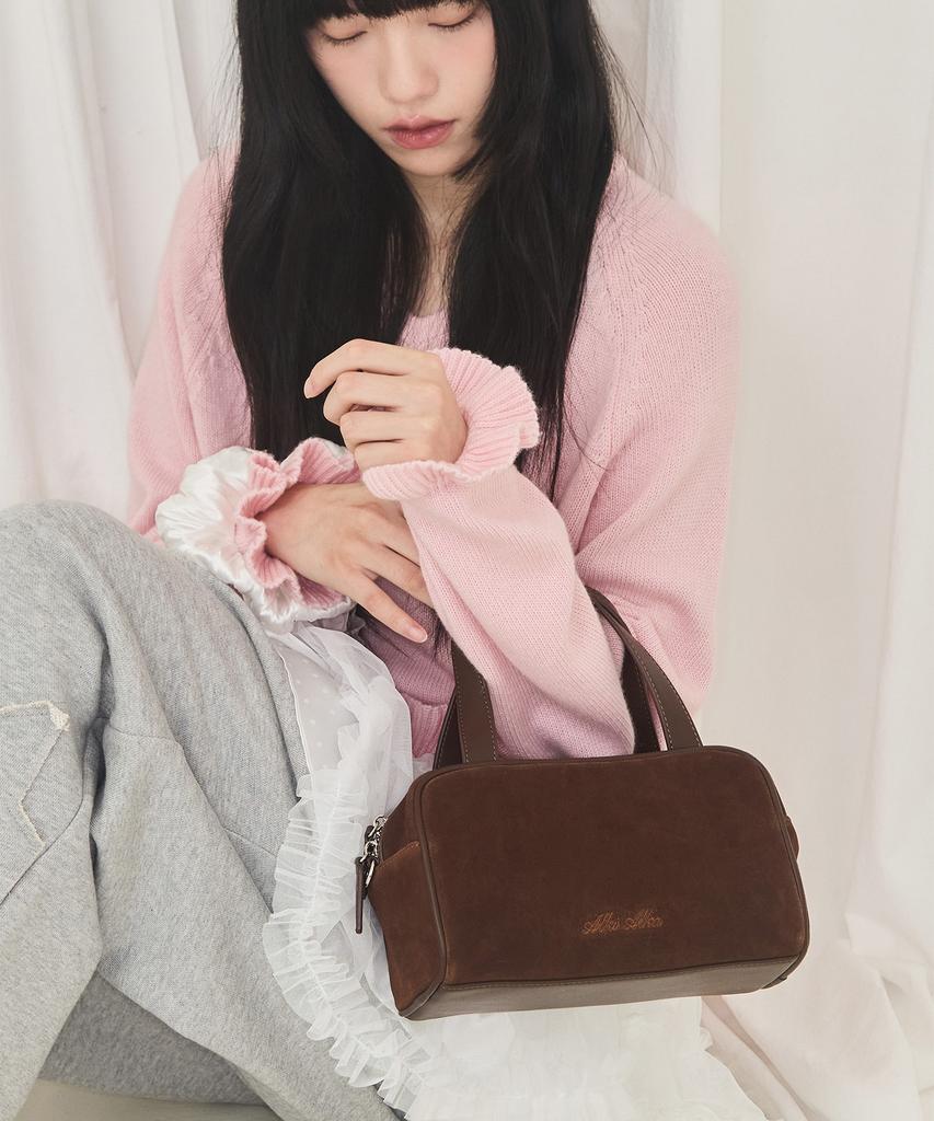Alki Alka Mini Square Tote Bag_Suede (Suede Brown)