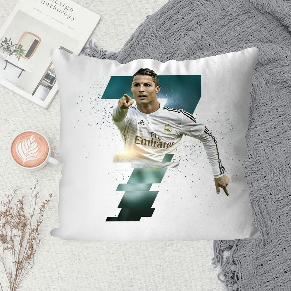 1PC CR7 Cristiano Ronaldo Pillow Case Sofa Decorative Home Double-sided Printing Short Plush Cute Cushion Cover
