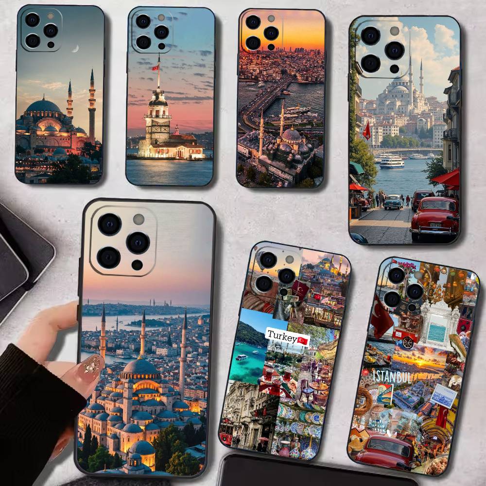 S-SceneryS Istanbul T-Turkey Phone Case Silicone Soft For IPhone 17 16 15 14 13 12 11 X XR Plus Pro Max Plus