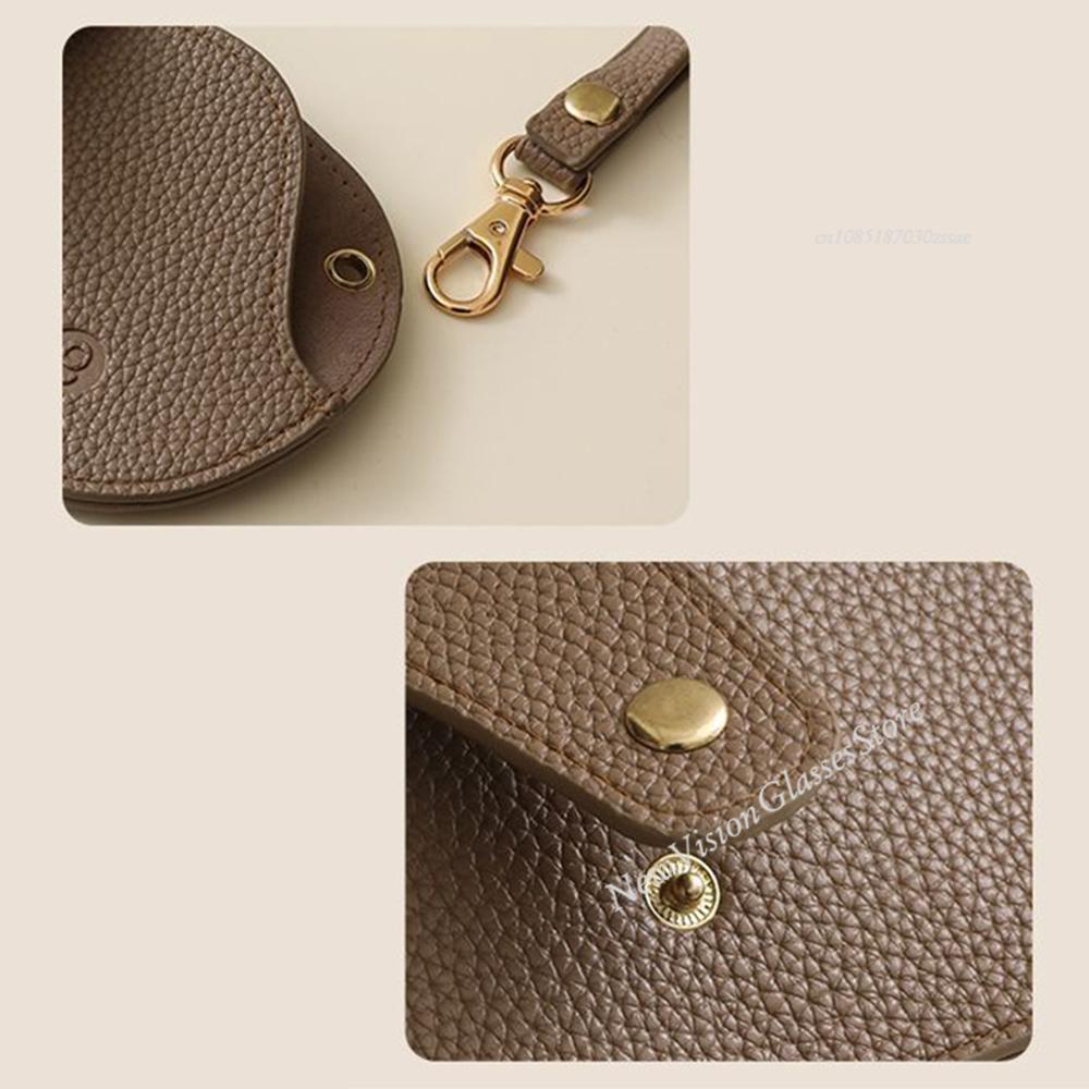 Soft Lychee Pattern PU Leather Glasses Bag Retro Sunglasses Case Portable Eyewear Storage Simple Frame Case