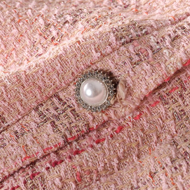 Elegant Tweed A-line Long Sleeve Dress