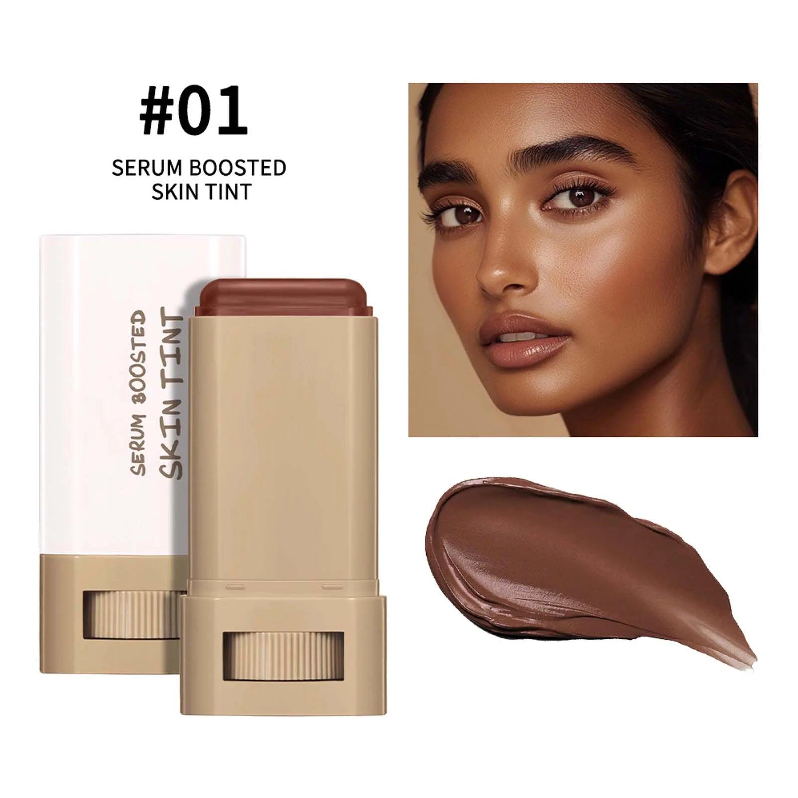 Eraser Dual End Foundation Stick With Brush Natural Skin Feel Oil Control Long Lasting Fit Skin Invisible Pores 1 PC