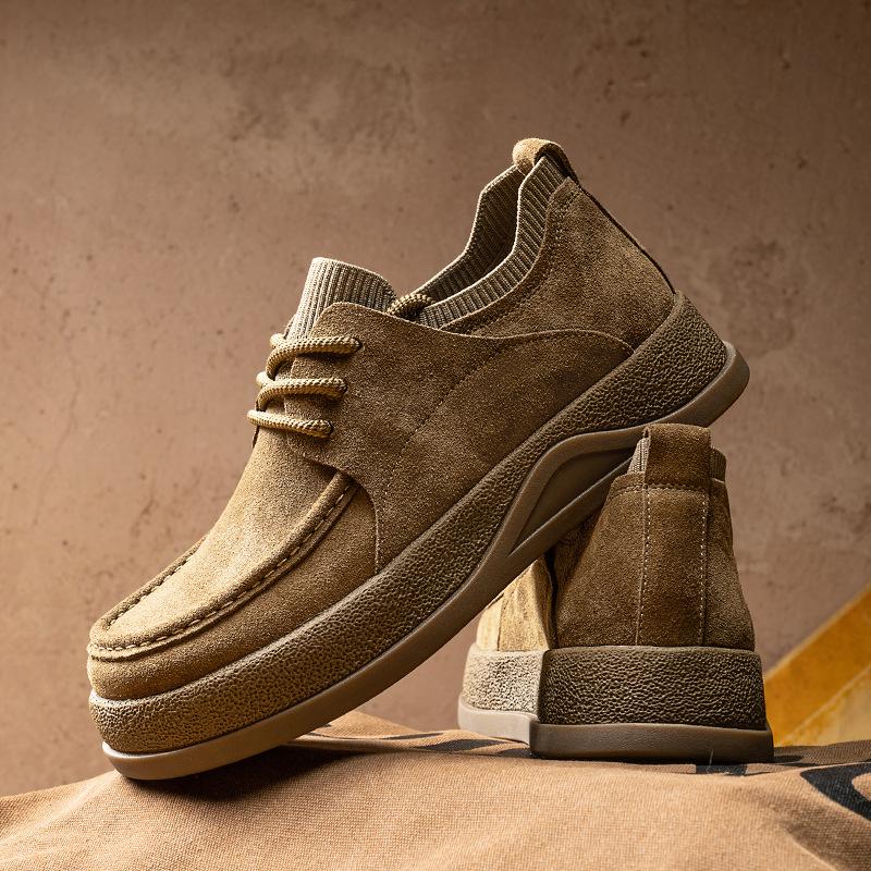 Men Vulcanized Shoes 2026 Autumn New Fashion Vintage Comfortable Lace Up Casual Shoes Outdoor Non Slip Height Increase Sneakers