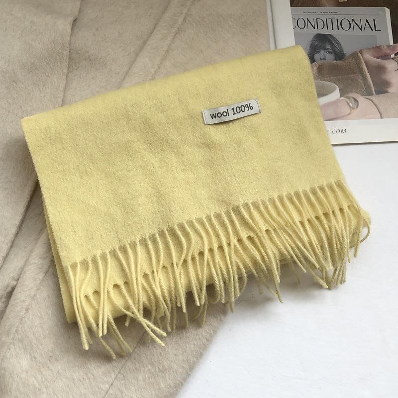 Ladies Wool 100% Australian Pure Wool Scarf Women Long Fringed Warm Cashmere Shawl Winter Thik Warm Knitted Neck Scarf Wrap