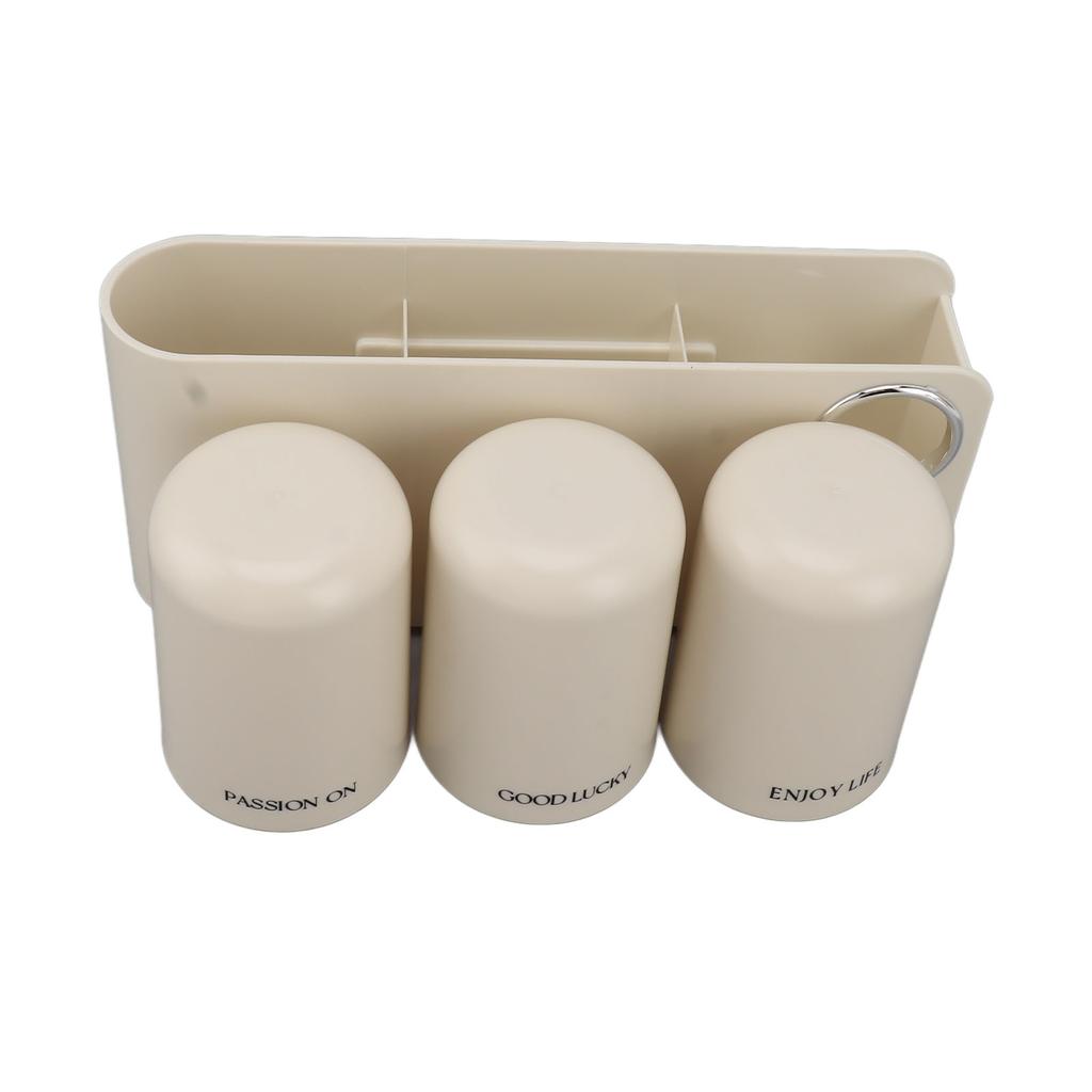 Toothbrush Holder Wall Mounted Multi Functional Toothbrush Toothpaste Dispenser for Bathroom