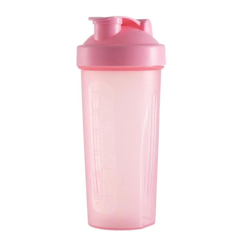 600ml Portable Protein Powder Shaker Bottle Leak Proof Water Bottle for Gym Fitness Training Sport Shaker Mixing Cup with Scale