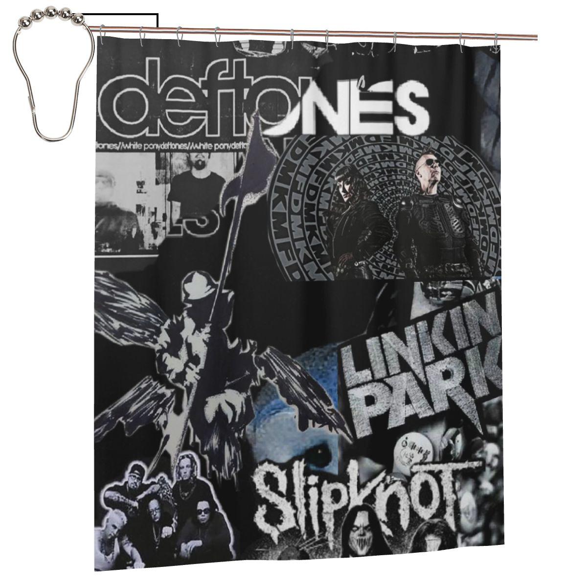 

Металл Панк-рок Deftones Шторка для душа Ванная комната Полиэстер Водонепроницаемые Занавески для ванной с крючками W60H190(CM)-1 Pcs