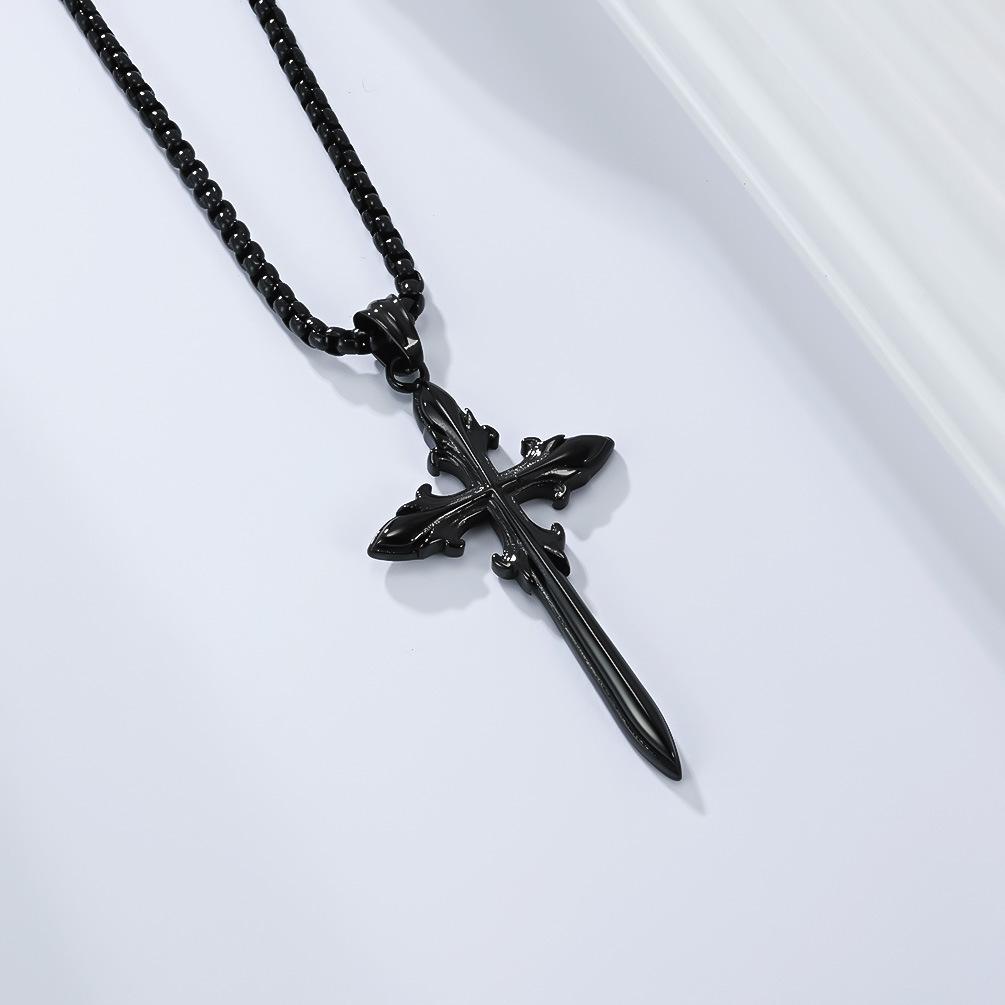 Cross Necklace European and American Retro Gothic Niche Design Sense Street Hipster Versatile Pendant