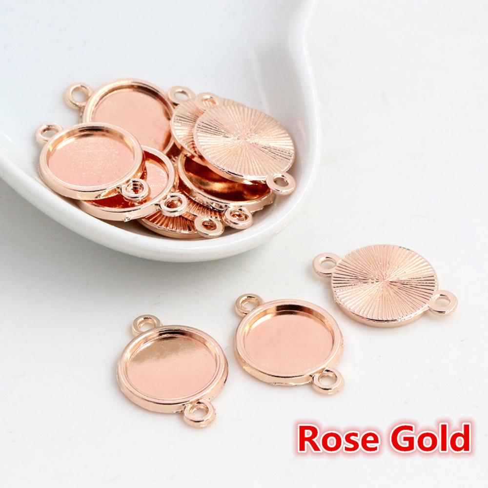 8mm 10mm 12mm Inner Size Classic 7 Color Plated One Sided Single Hanging Simple Style Cabochon Base Setting Pendant
