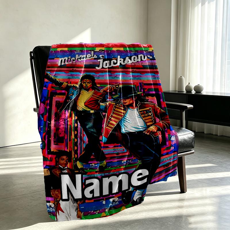 Coperta Personalizzata con Nome Michael Jackson, Arredamento Casa, Camera da Letto, Divano, Campeggio, Divano, Regali per Compleanno Natale