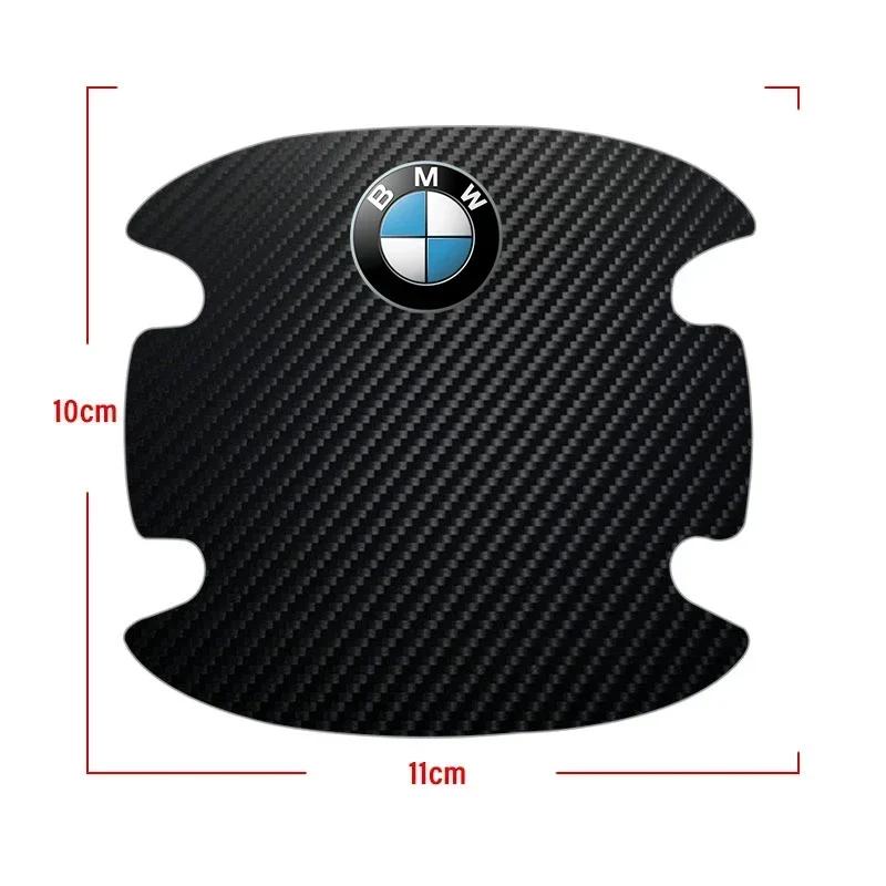 4 ADET Karbon Fiber Araba Kapı Kolu Koruma Etiketi Amblem Aksesuarları BMW 3 4 5 7 Serisi GT X1 X3 X4 X5 X6 F15 F16 F18 F10 için