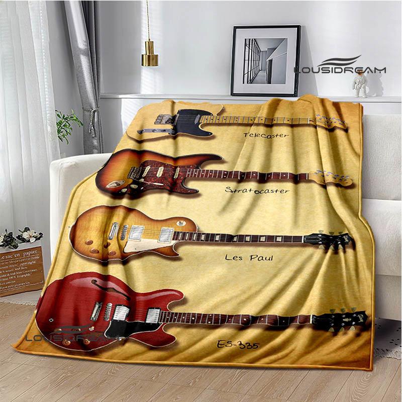 Gibson Guitar Logo Printed Blanket Flange Warming Blanket Picnic Blanket Home Travel Blanket Bed Linings Birthday Gift