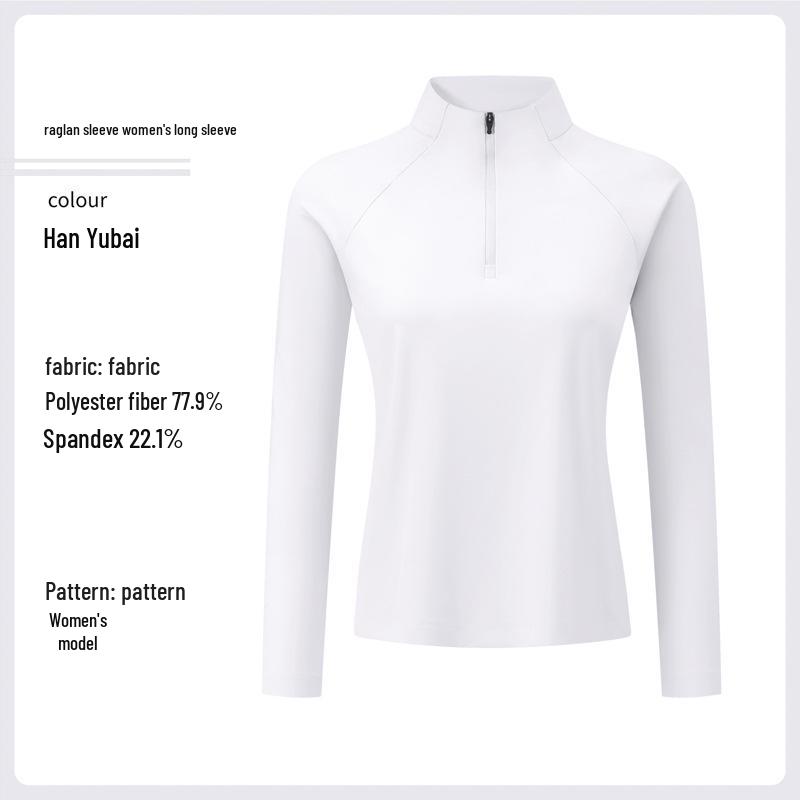 2025 Women's Sport Long Sleeve Zip Collar Polo Shirt: Outdoor Casual Warm Top