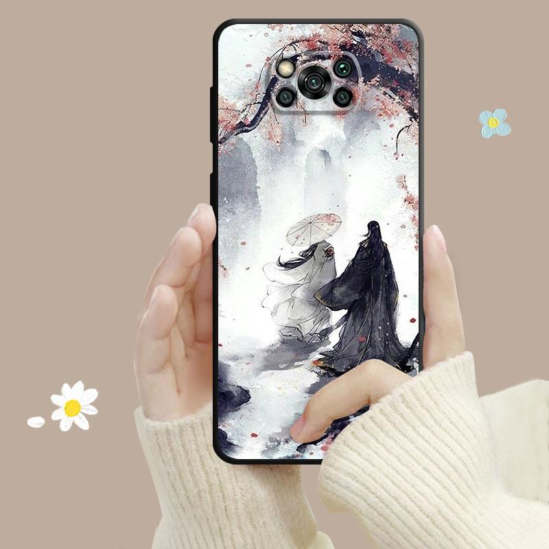 Japonya Samurai Manzara Mürekkep Boyama Xiaomi Poco X3 Nfc X4pro X5 M3 Mi 12 13 11 10 10t 8 Note10 Lite 11ultra 11t Kapak