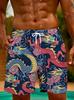 3D Dragon Print Beach Shorts Men's Plus Size Casual Swim Shorts New In Quick Dry Ice Board Short Hommes Streetwear