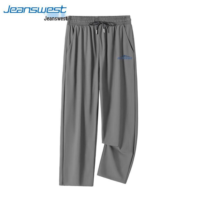 Jeanswest Men's Ice Silk Quick-Dry Straight-Leg Casual Pants