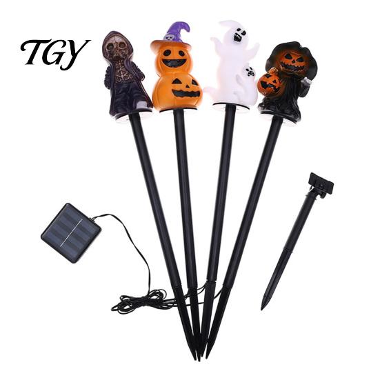 Decorative Solar Powered Lamps 4Pcs/Set Halloween Ghost Stake Light, 4-in-1 Pumpkin with LED Automatic Dusk to Dawn Lights Lights, Waterproof Lamp