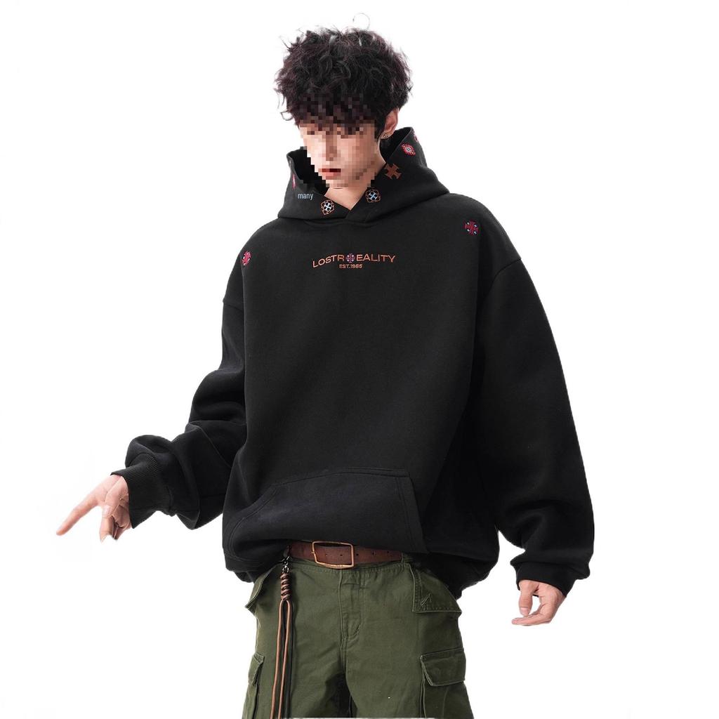 Unisex Heavyweight Embroidered Ethnic Hoodie - Autumn Street Style Long Sleeve