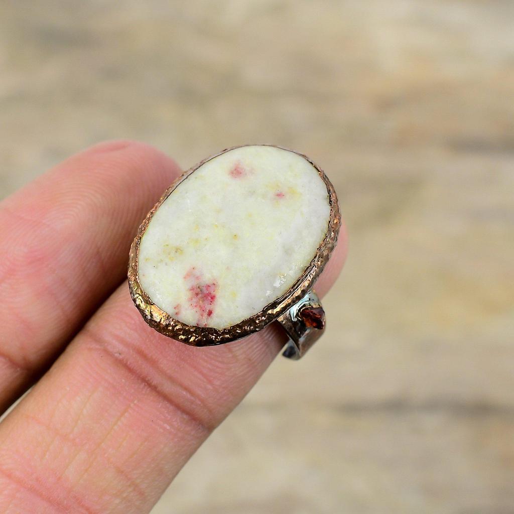 Vermilion Ring Electroformed Copper Ring Adjustable Rings Handmade Jewelry Real Gemstone Ring Vermilion Electroformed Jewelry Gift For Wedding
