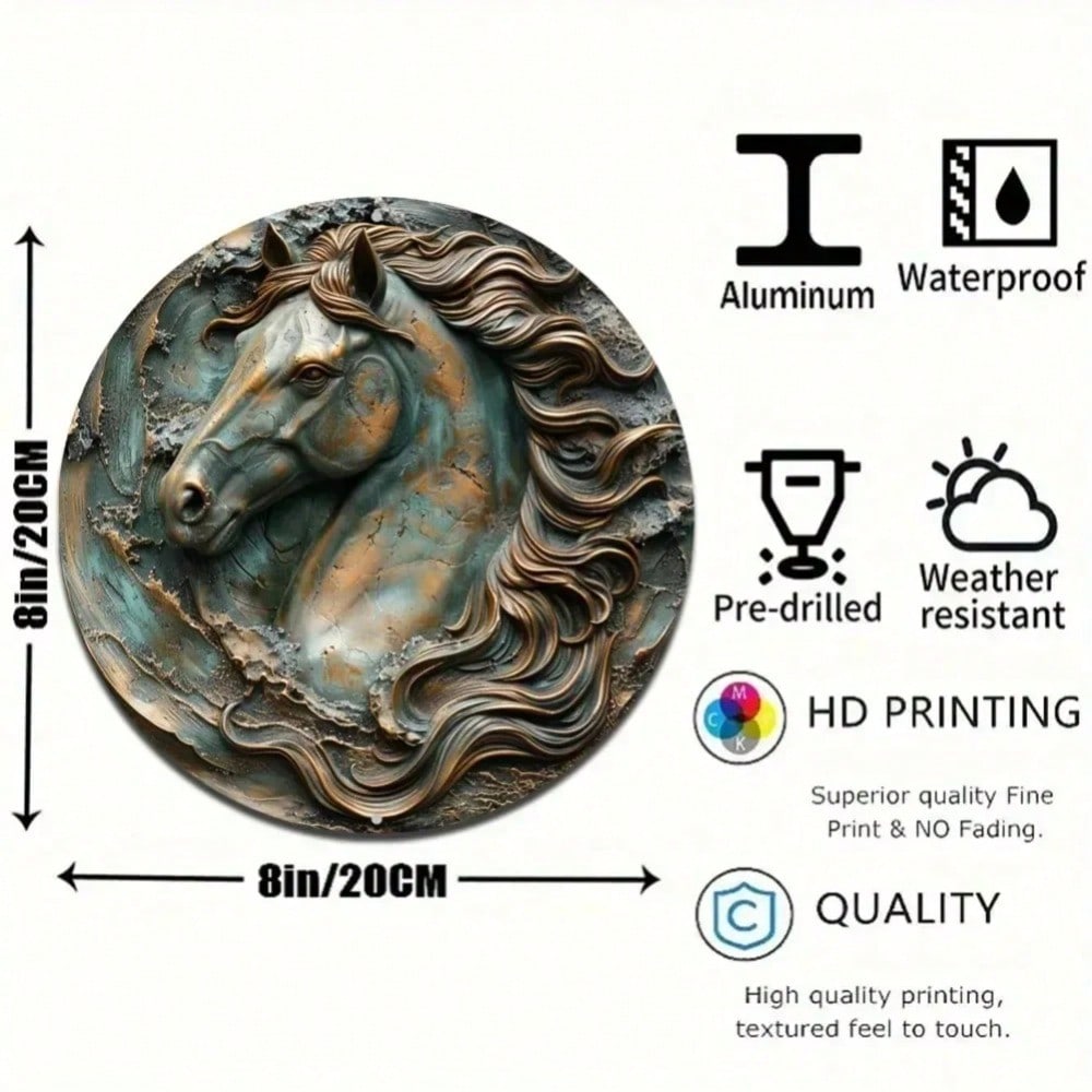 

Креативное настенное украшение с лошадью, Металлическая жестяная табличка, Ретро Пластина для офиса, гостиной, дома, Уникальная идея для праздничного подарка 20X20 разноцветный
