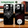 Cool Spider Web H-Heart Phone Case For iPhone17,16,15,14,13,12,11 Plus,Pro Magnetic with Magsafe Wireless Charging