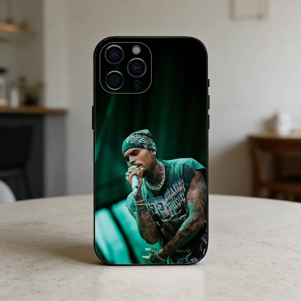 C-Chris Brown Phone Case For iPhone 17,16,15,14,13,12,11 Plus,Pro,Max,Mini Silicone black Soft Cover