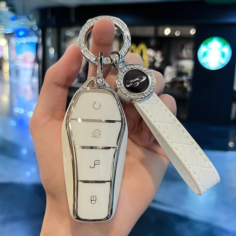 Tpu Car Key Case Cover For Byd Qin Plusdmi Atto 3 Han Ev Dolphin 4 Buttons Protected Holder Fob Bag Accessories